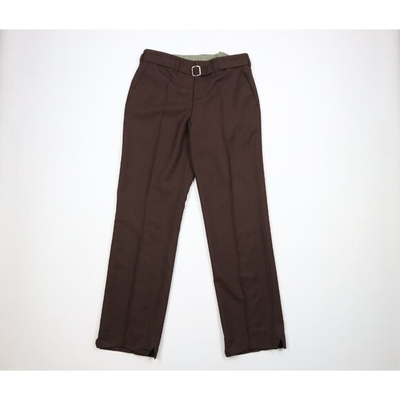Vintage 50s 60s Streetwear Mens 32x31 Wool Belted Equestrian Riding Pants Brown